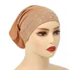 Nuevo Sombrero Étnico de Color Sólido con Diamantes Calientes 2025 para Mujer Primavera, Verano, Otoño e Invierno Versátil Gorro de Punto