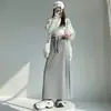 Saia Esportiva Reta de Cintura Alta com Cordão Feminina Saia Midi Solta Preguiçosa com Plus Veludo Outono Inverno Feminina