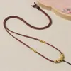 Cordão de Pingente de Alta Qualidade Tecido à Mão, Fivela de Segurança Dourada, Pingente de Jade, Cordão de Colar Amuleto Buda de Cera de Abelha para Homens e Mulheres