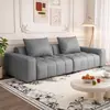 Sofá Puf Pixel Estilo Moderno Casual Color Crema para Más de 3 Personas, Sala de Estar Personalizable Casa de Alquiler Persona Soltera