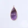 Pintura de Piedra Natural Colgante en Forma de Gota de Piedra 20X40Mm Piedra Brillante Ágata Negra Colgante de Agujero Único Accesorios para Joyería DIY