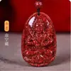 Colgante de Santero de Cinabrio Real Arena de Cristal Colgante del Buda de Navidad Año de la Serpiente Collar del Zodiaco Doce Signos Colgante de Cinabrio