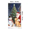 Cubierta de Puerta Navideña Nueva 2026 Muñeco de Nieve Corona Pegatina Artificial Roja para Puerta Decoración de Fondo para Fiesta Festiva