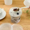 Famoso en Internet Bote de Gelatina de Hierba de 500 ml, Caja de Pastel de Gelatina de Hielo, Caja de Ensalada de Frutas, Vaso de Bolas de Taro, Impresión de Bote de Helado