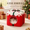 Cama para gato estilo navideño, espacio amplio, totalmente cerrada, cama cálida para gato, cama para mascotas de otoño e invierno, cama para perro al por mayor, envío directo desde fabricante transfronterizo