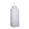 Botella de plástico para exprimir salsa, botella de mermelada de grado alimenticio, botella de exprimir de gran calibre, botella para salsa de ensalada de tomate con polvo de hielo, botella de salsa comercial