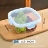 Lonchera de vidrio, tazón universal apto para microondas para oficinistas, apto para refrigerador, colorido, con tapa, resistente al calor, caja de almacenamiento engrosada