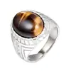 Nuevo Anillo Sencillo para Hombre con Piedras Preciosas Multicolores Estilo Europeo y Americano Taobao