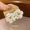 Pendientes Redondos de Flor Colorida Tejidos a Mano Pendientes Frescos de Dopamina Estilo Vacacional Pendientes de Nicho de Gama Alta