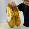 Couro Macio Casual Respirável Malha Única Outdoor Caminhada Corrida Tênis Forrest Gump Sola Grossa Malha Vermelha Sapatos de Treino Alemães para Mulheres