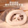 Saco de dormir cerrado para gatos, nido para mantenerlos calientes y seguros en invierno, orificio perforado a medias para todas las estaciones, adecuado para que los gatitos duerman en invierno.