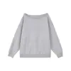 Sudadera con Hombro Descubierto para Mujer, Estilo Sexy y Atrevido, Diseño Dulce y Fresco, Versátil Color Azul Marino, Pulóver