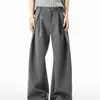 Pantalones casuales de estilo retro americano, de alta gama, con patas curvas para hombre y mujer, que presentan una silueta fluida, diseño tipo espada y un corte limpio y moderno