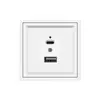 Placa Grande Transfronteriza Estilo Europeo 80mm Eu Estándar Europeo Estilo Alemán Francés Ruso Carga Rápida USB Interruptor Rojo y Verde Enchufe Multifunción