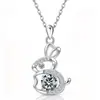 Collar con Colgantes Versátiles de Conejo del Zodiaco de Plata de Ley S925 Transfronterizo Europeo y Americano Amazon de Gama Alta para Mujer con Doce Piedras de Nacimiento