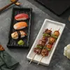 Plato Cerámico Rectangular, Plato Largo para Sushi, Plato Plano, Plato para Sashimi, Vajilla Comercial, Plato para Albóndigas de Res, Plato de Res para Hot Pot