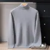 Nuevo suéter 100% cachemira pura para hombre, cuello alto, color liso, tejido de cachemira versátil, adecuado para hombres jóvenes y de mediana edad