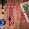 Cordão para celular pendurado no pescoço poliéster trançado ajustável corda longa redonda unilateral espiral cordão para celular pode ser carregado