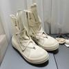 Zapatos de Lona de Verano Transpirables para Hombre de Caña Alta con Estrella de Cinco Puntas Zapatillas Casuales para Pareja de Suela Gruesa Blancas a Juego para Mujer