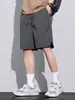 Shorts de Seda Gelada Rosa Misterioso Masculino Verão Finos Respiráveis Secagem Rápida Shorts de Praia Esportivos Casuais Largos de Cinco Pontos