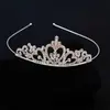 Moda Coreana Accesorios para el Cabello de Princesa Corona Simple Aro para el Cabello de Cumpleaños Tocado Aleación Pedrería Corona Pequeña para Niños