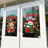 Adhesivos Estáticos Navideños para Ventanas Dibujos Animados Reno Muñeco de Nieve Caja de Regalo Tienda de Cristal Escaparate Atmósfera Festiva Pegatinas Decorativas