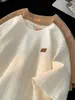 Camiseta de Manga Corta de Peso Pesado de Marca de Moda para Hombre, Nuevo Estilo de Verano, Manga Media Texturizada, Jacquard Holgado, Talla Grande, Estilo Americano 2026