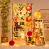 Juego de Faroles de Tela de Pie para Festival de Medio Otoño para Tienda y Sala de Estar, Decoración de Estilo Antiguo para Registro de Festival de Medio Otoño, Bienvenida y Decoración de Fotos