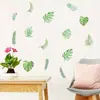 Br0606C Estilo Pastoral Fresco Folha Verde Adesivo de Parede Autocolante Mimosa Folha de Tartaruga Adesivo de Decoração de Parede de Fundo para Casa