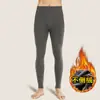 Calça térmica autocalor para inverno, forrada com fleece e espessa, camada interna de fleece que não cai, calça casual para homens