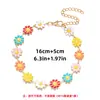 Amazon Cross-border Personalidade Boêmia Pingente de Flor Gota de Óleo Corrente de Cobre Pulseira Pulseira Feminina Simples Versátil Colar de Margarida