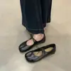 Sapatos Retro Coreanos de Pata de Porco, Sapatos de Solado Macio com Dedos Divididos, Sapatos Pequenos Femininos de Cadarço em Couro Macio, Sapatos Mary Jane Ballet, Sapatos Baixos