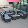 Sofá de Ratán para Exteriores, Impermeable, Protección Solar, Ocio, Silla Doble de Ratán de Hierro Forjado, Juego de Muebles para Exteriores, Balcón, Aire Libre