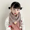 Outono e Inverno Algodão Cachecol Infantil Desenhos Animados Coreanos Bebê Cuspo Calor Quente All-match Plaid Lenço para meninos e meninas
