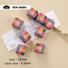 Corrente para Celular Pingente Joia DIY Quadrado Outono Inverno Lã Xadrez com Contas Material Artesanal Contas Soltas Xadrez Estampado