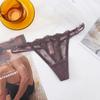 Pantaleta de encaje con tirante fino ahuecada ropa interior de tentación sexy algodón tiro bajo tanga para mujer transparente sexy comercio exterior transfronterizo