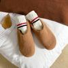 Nuevos Zapatos de Algodón Cálidos sin Cordones Estilo Otoño e Invierno con Medias Pantuflas de Piel Sintética para Mujer, Adecuados para Usar al Aire Libre en Otoño e Invierno