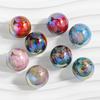 Nuevo Estilo de Heidi Cuentas Doradas Cuentas Redondas con Agujero Pasante 16mm Accesorios de Resina DIY Llavero Redondo Electrochapado con Brillo Fino
