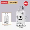 Sacolas Personalizadas para Café para Levar, Sacolas de Papel Kraft, Sacolas Tote para Levar, Sacolas de Copo Único e Duplo para Lojas de Bebidas e Chá com Leite para Uso Comercial