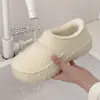 Pantuflas de algodón impermeables todo incluido para mujer, forradas de felpa para invierno, cálidas, de suela gruesa, antideslizantes, adecuadas para uso en interiores y exteriores, estilo de pareja, con talón cerrado y forro interior de algodón esponjoso