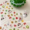 Pegatinas para Uñas Árbol de Navidad Estéreo en Relieve Hombre de Jengibre Muñeco de Nieve Cachorro Uñas Teléfono Móvil Taza de Agua Decoración Linda DIY