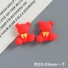 Urso com Laço Fosco Resina Pequenos Acessórios Artesanal DIY Cola Creme Grampo Ímã de Geladeira Fivela de Sapato Materiais de Decoração
