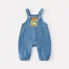 Conjunto de Peto de Mezclilla de Dinosaurio para Bebé Nuevo Primavera 2026 Sudadera con Capucha y Pantalones de Dos Piezas Atuendo de Moda para Bebé