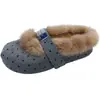 Estilo Doce Headband de Pelo com Bolinhas Chinelos para Mulheres Inverno 2026 Outdoor Sola Grossa Slip-on Antiderrapante Quente Chinelos de Pelúcia