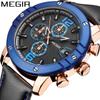 Reloj para Hombre Megel Megir Cronógrafo Multifuncional Impermeable Calendario Reloj de Cuarzo para Hombre de Venta Caliente 2046g