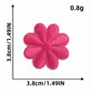 Patch de flor de oito pétalas de cor sólida bordado para consertar furos em roupas, patch de tecido bordado termocolante acessório