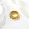 Anillo de Dedo Índice con Estrella, Luna, Sol y Diamantes Incrustados, Moda Europea y Americana Tendencia Nicho, Acero Inoxidable