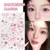 Adesivos faciais de laço rosa com strass, adesivos de maquiagem de apoio para shows, strass faciais, adesivos de maquiagem de palco para crianças