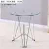 Mesa e Cadeiras de Negociação Modernas, Mesa de Centro Redonda de Vidro Temperado, Mesa de Canto, Café de Varanda, Mesa e Cadeiras de Recepção para Lazer para Uso Doméstico