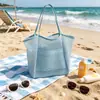 Bolsa de Almacenamiento Transpirable de Gran Capacidad, Bolso Tejido Portátil de un Solo Hombro para Viaje, Neceser de Viaje para Vacaciones al Aire Libre